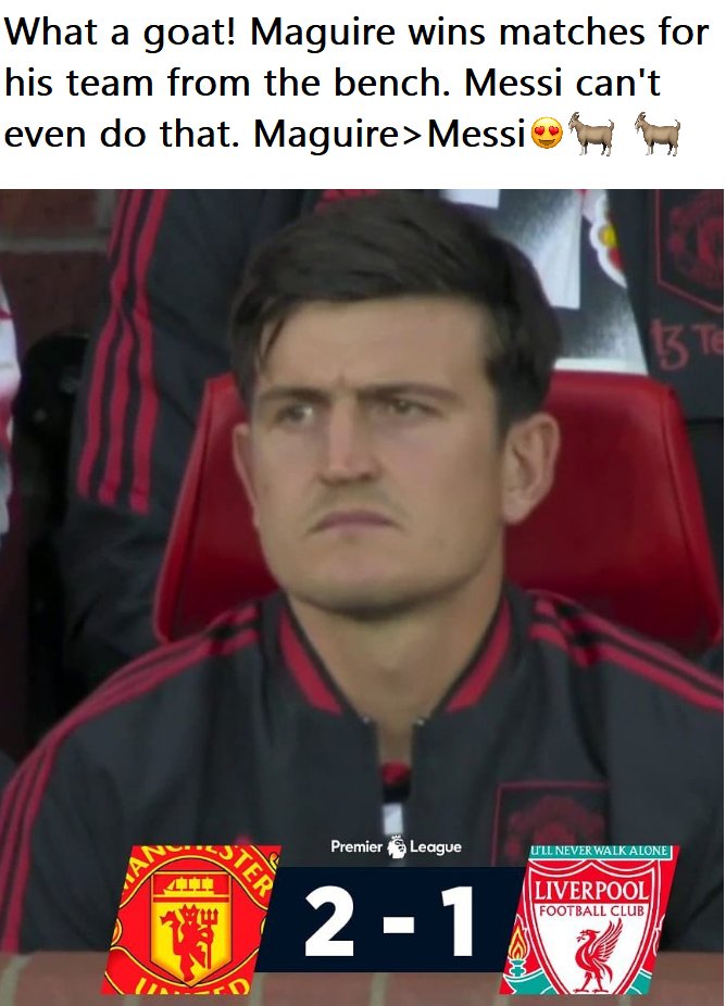 Outofcontexttr9's tweet image. It's the goat and only😍😍🐐🐐 #manunited #liverpool #maguire #ronaldo #klopp #funny #meme #football #ynwa #ggmu #premierleague #messi #cr7 #cristiano #rashford #salah #TenHag #varane