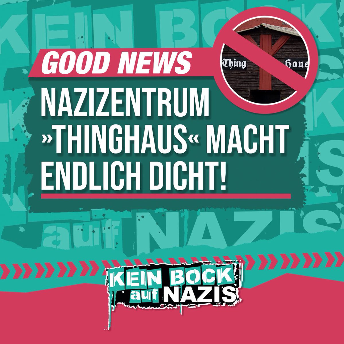 KeinBockAufNazi's tweet photo. Bald ein Nazizentrum weniger. Das freut uns wirklich sehr👏👏👏 https://t.co/LBnOhCDfge