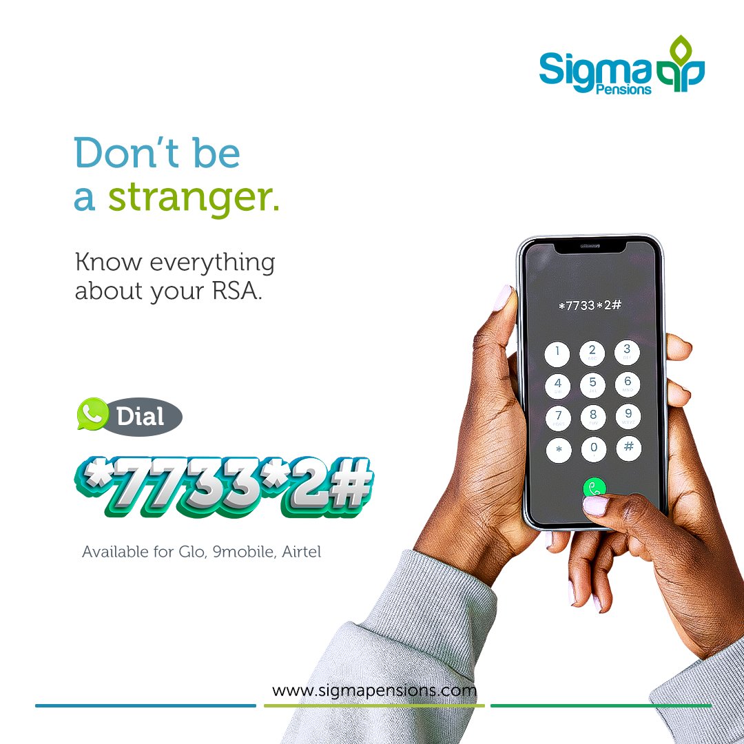 accesspensions's tweet photo. You don’t have to be left out of everything that is happening with your RSA, stay connected by just dialling our USSD code from your registered phone number.
Try it now. Go ahead and stay informed.
#Sigma1Dial #SigmaPensions https://t.co/IIjBDs6dO2