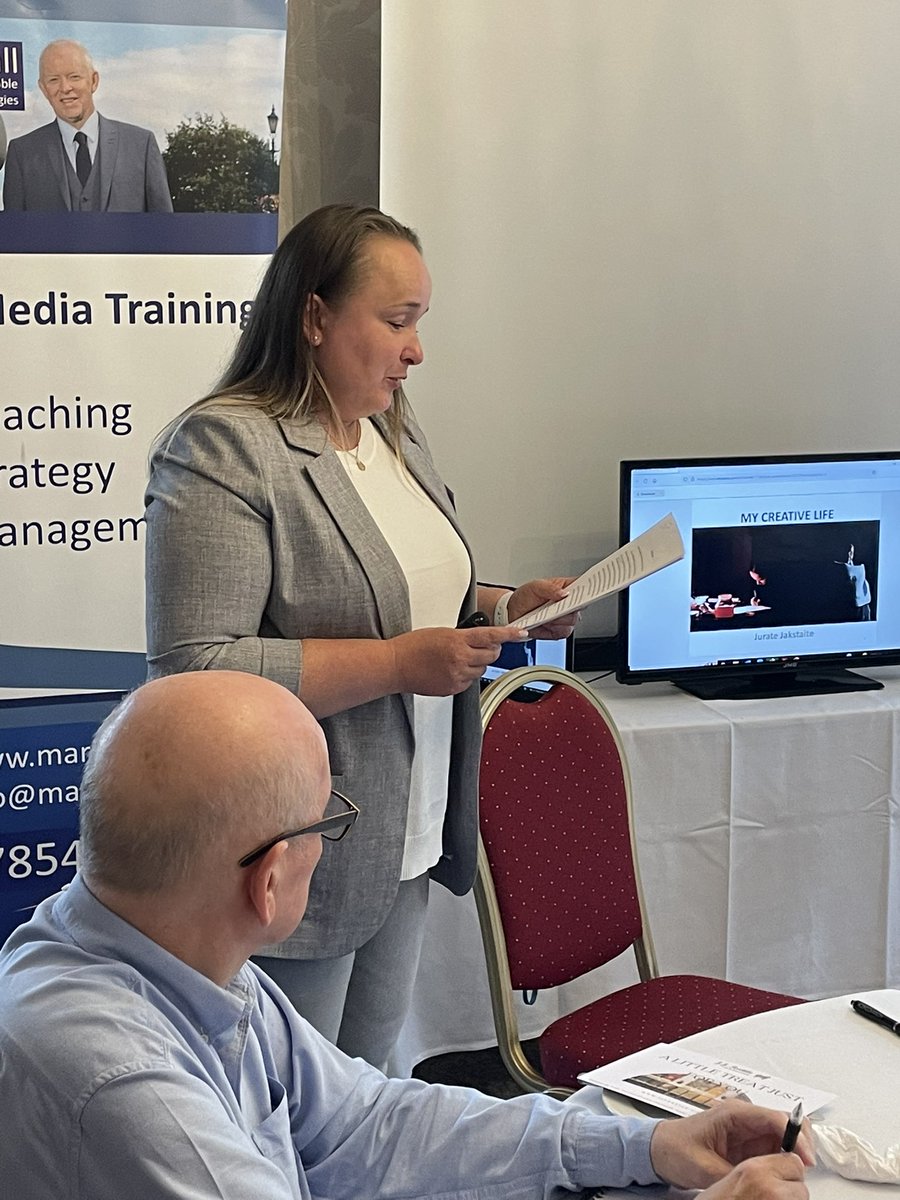 TextileJj's tweet photo. Jurate presented at BAB Networking this morning on her creative journey #networking #presentations #babnetworking https://t.co/i2deSbDTKH