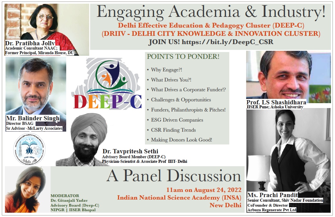 gilienv's tweet photo. We Got Sold Out! 

Reset Link2Accm more guests for our 1st post-pandemic @driiv_delhi #DeepC physical event to meanigfully engage #Academia &amp; #Industry across #DelhiNCR! 

Join us @insa_academy here: https://t.co/MJuVRRd231

w/ @pratibhajolly @Tavpritesh @prachipan @PrinSciAdvGoI https://t.co/PhyFgARBJ9