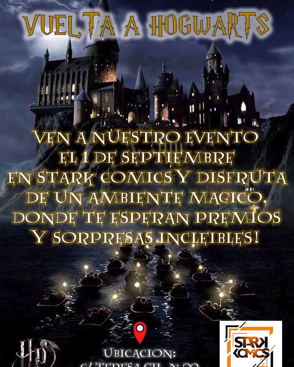 Stark_Comics's tweet photo. El 1 de septiembre celebra con nosotros la vuelta a Hogwarts en Stark Comics en nuestra tienda de Valladolid. https://t.co/ctPRrP5oMH