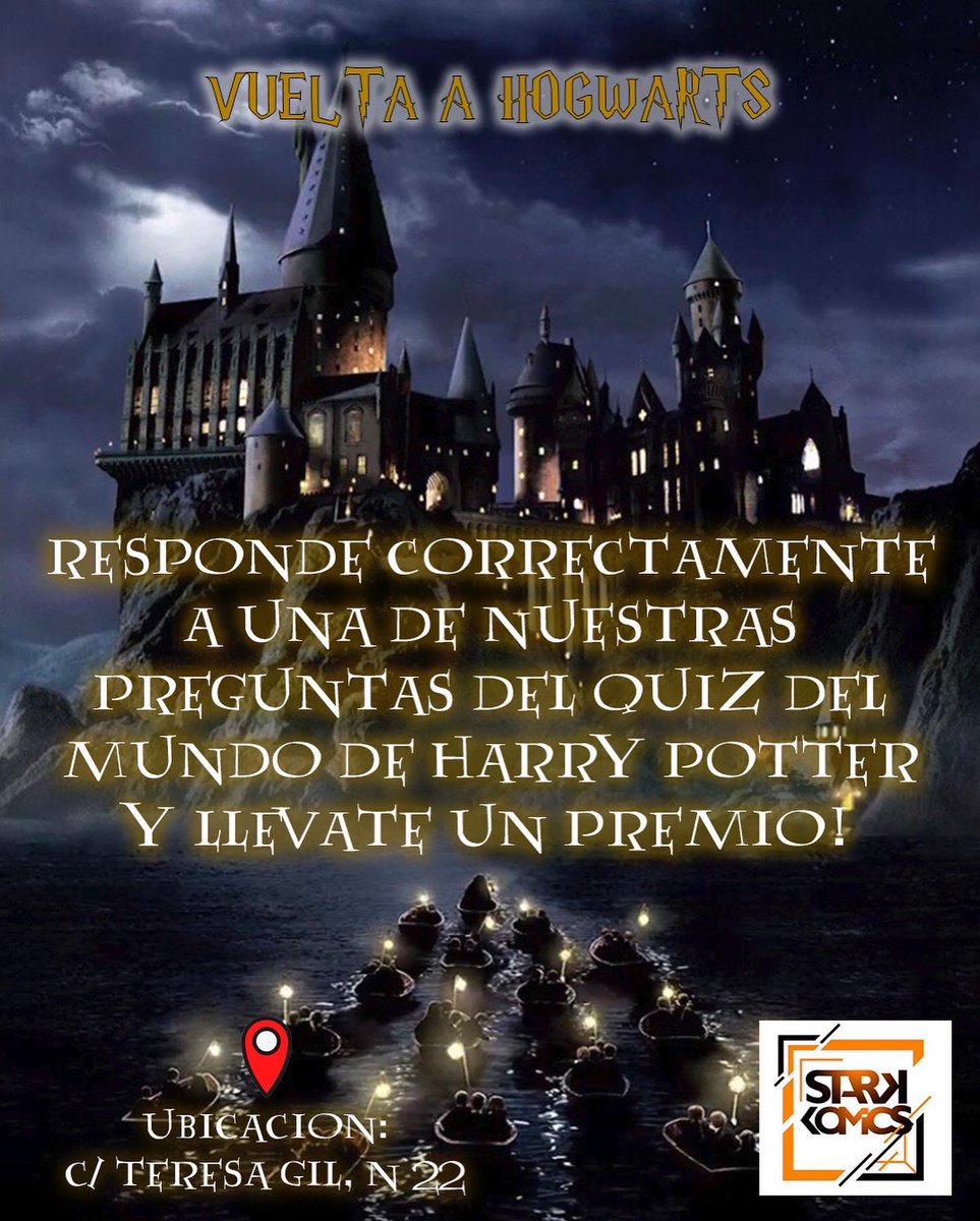 Stark_Comics's tweet photo. El 1 de septiembre celebra con nosotros la vuelta a Hogwarts en Stark Comics en nuestra tienda de Valladolid. https://t.co/ctPRrP5oMH