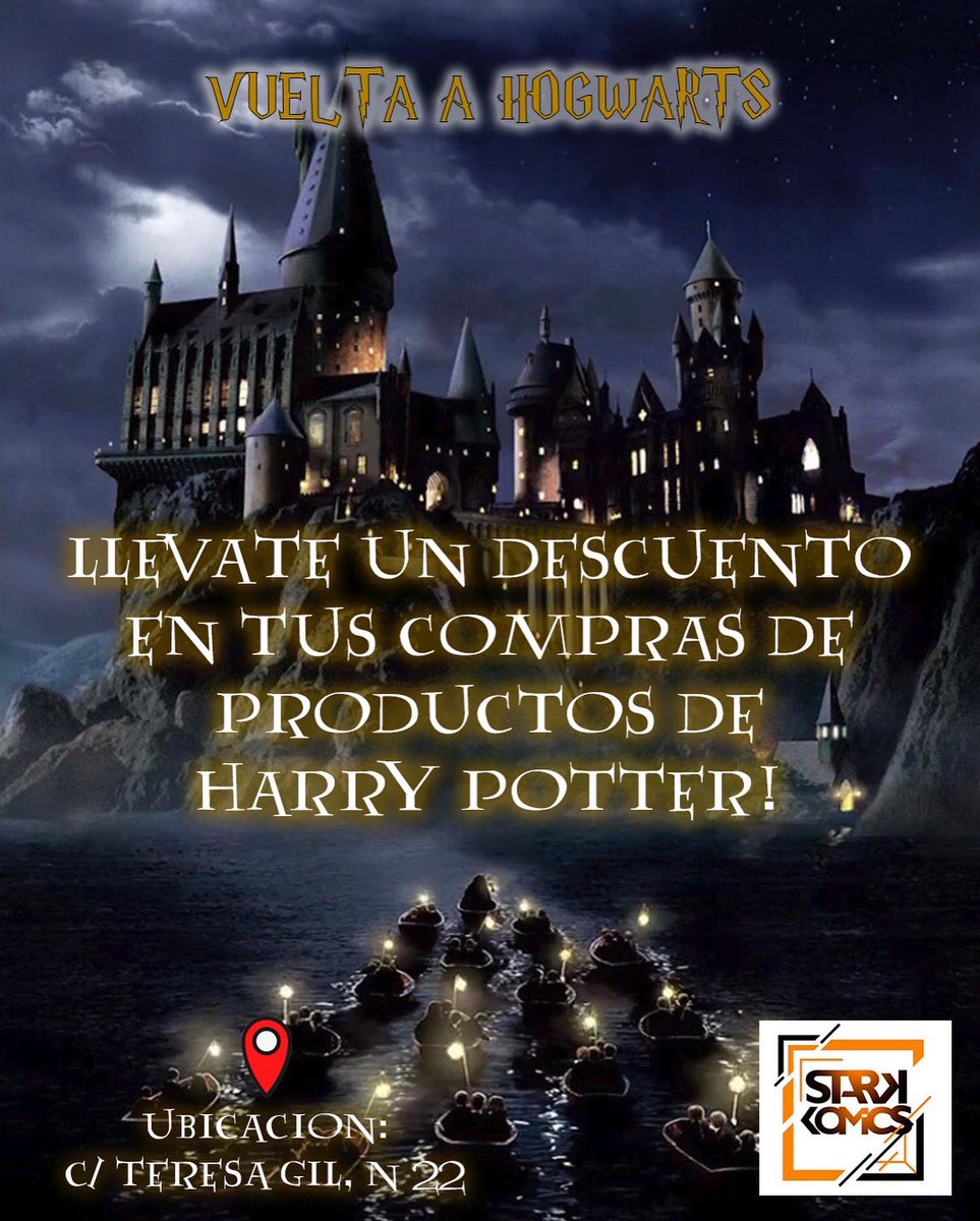 Stark_Comics's tweet photo. El 1 de septiembre celebra con nosotros la vuelta a Hogwarts en Stark Comics en nuestra tienda de Valladolid. https://t.co/ctPRrP5oMH