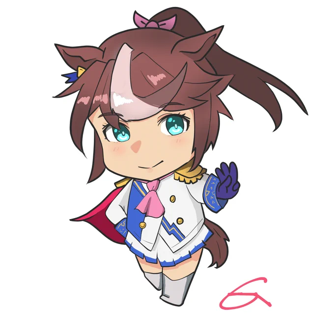 今日描いたちびキャラはこちら。パワポ資料の挿し絵として描いたやつでした。 