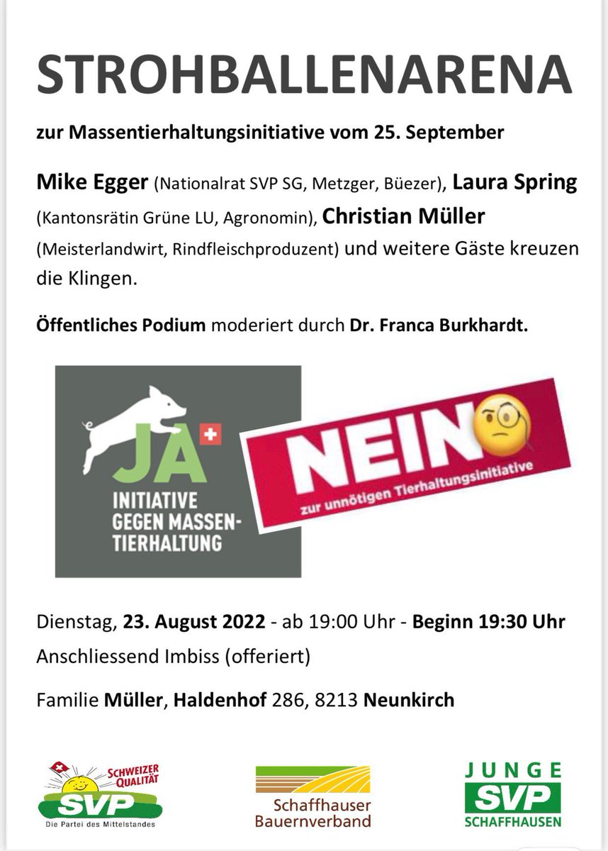 Heute Strohballenarena in Neunkirch