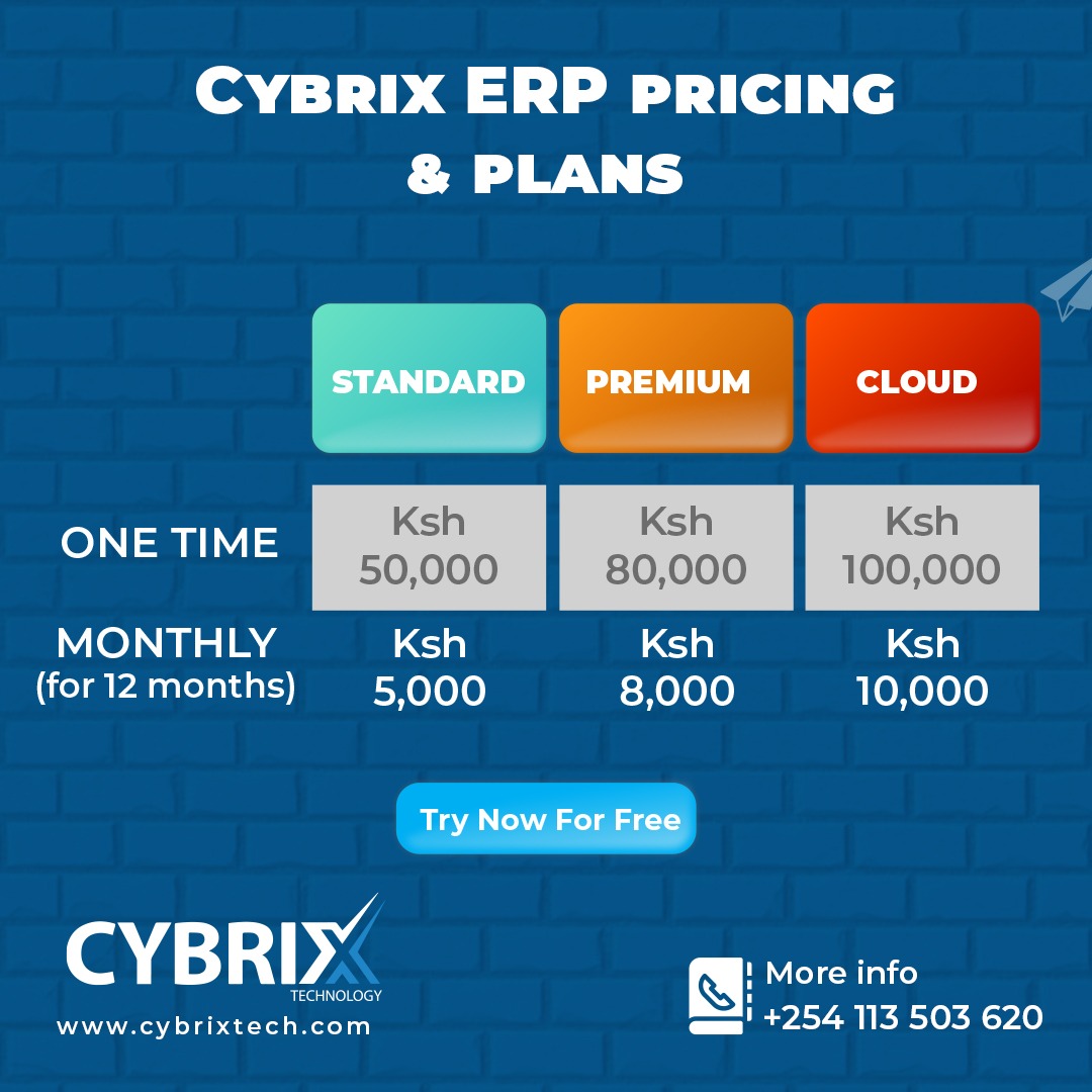 CybrixTech's tweet image. We offer both monthly and one-time pricing options depending on the size of your business.
You can also upgrade at any time, no questions, no hassle.
Make your purchase today:
☎️: +254 113 503 620
📩: info@cybrixtech.com
#CybrixERP #poskenya #erpkenya