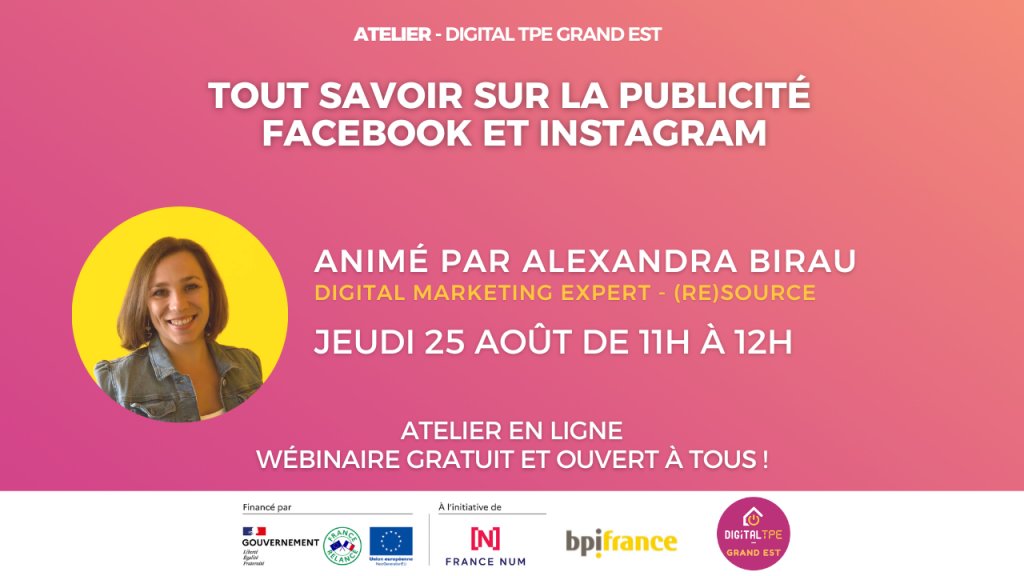 RDV jeudi 25/08 à 11h pour le prochain #webinar sur la #Publicité #Facebook &amp; #Instagram

Au programme :
👉 Quel objectif fixer pour ma publicité 
👉 Comment calculer le #budget 
👉 Quels sont les bons critères de #ciblage 

 Inscription gratuite 👉 bit.ly/3ABuEbC