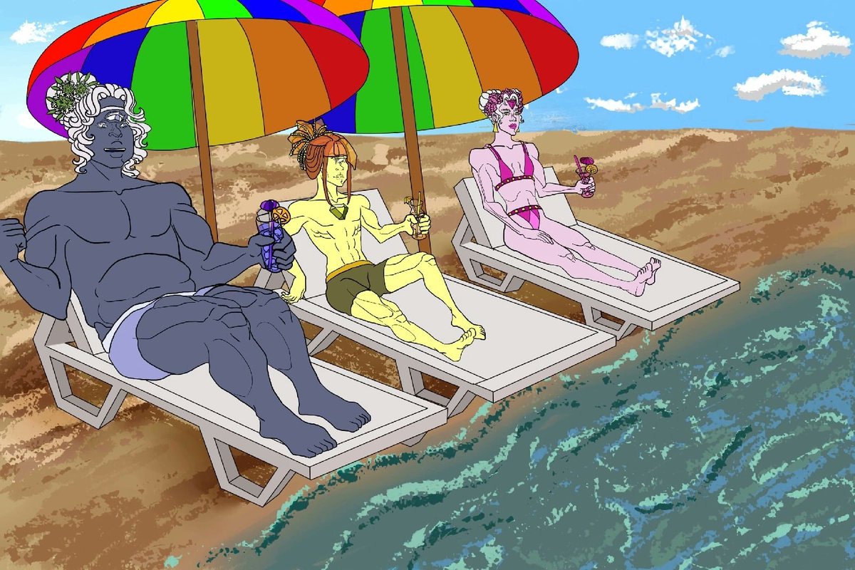 Cyclopecat1's tweet photo. Art with my OCs, Star Sapphire and Citrine for beach ivent in the ask
#fangem
#OC
#StevenUniverse 
#nonbinary
#stopwar https://t.co/to1VyBXURE