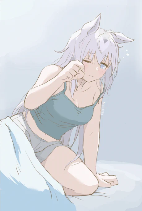 【ウマ娘イラスト漫画】
1、寝起きオグリと世話焼きタマ
2、寝起きブライアンとそれを眺める者

オグタマ、マヤブラです
前々から寝起きとキャミは描きたかったので、線画練習がてらに なぜ肩紐はあんなにズレ易いのか
#ウマ娘 #オグリキャップ 