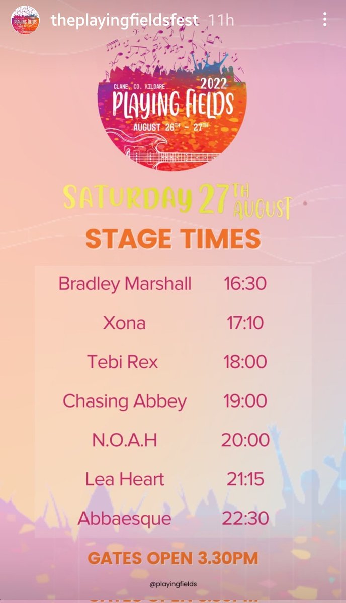 TPFFest's tweet photo. Running Order for the weekend had just been released. Only 3 days to go! Tickets still available from Eventbrite at https://t.co/QPoW5FALPb
#theplayingfieldsfest #TPFfest https://t.co/6TUEDuS4pU