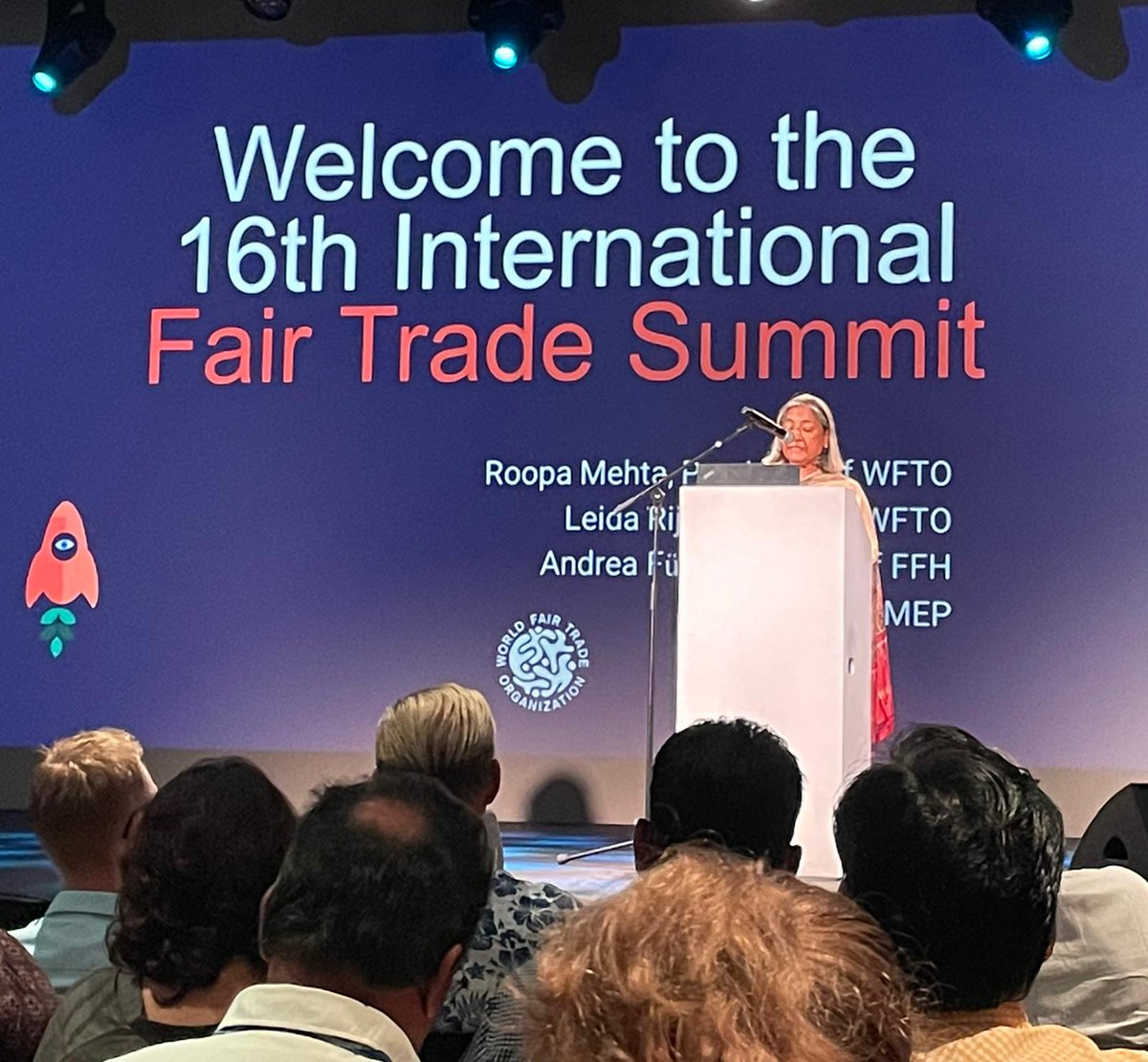 Roopa Mehta, President &amp; Leida Ljinhout, Chief Executive <a href="/WFTO_FairTrade/">World Fair Trade Organization</a> welcoming attendees to the 16th International Fair Trade Summit this morning.

Key message - Fair Trade needs idealism and pragmatism to bring about system change.