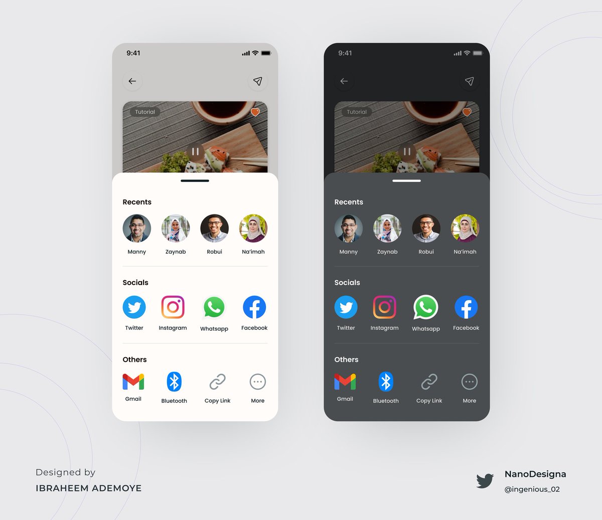 ingenious_02's tweet photo. Day 23
Social Share.
Decided to make something very simple.
Light and dark modes.
Like & retweet πͺ. Thank youuu.
Your Feedbacks are appreciated π.
@ecxunilag @ingenious_02
#30DaysOfCodeAndDesign #ECX30DaysofDesign #uidesign #gamedev #gaming #uiuxdesign #uxdesign https://t.co/5T06PWsS1B