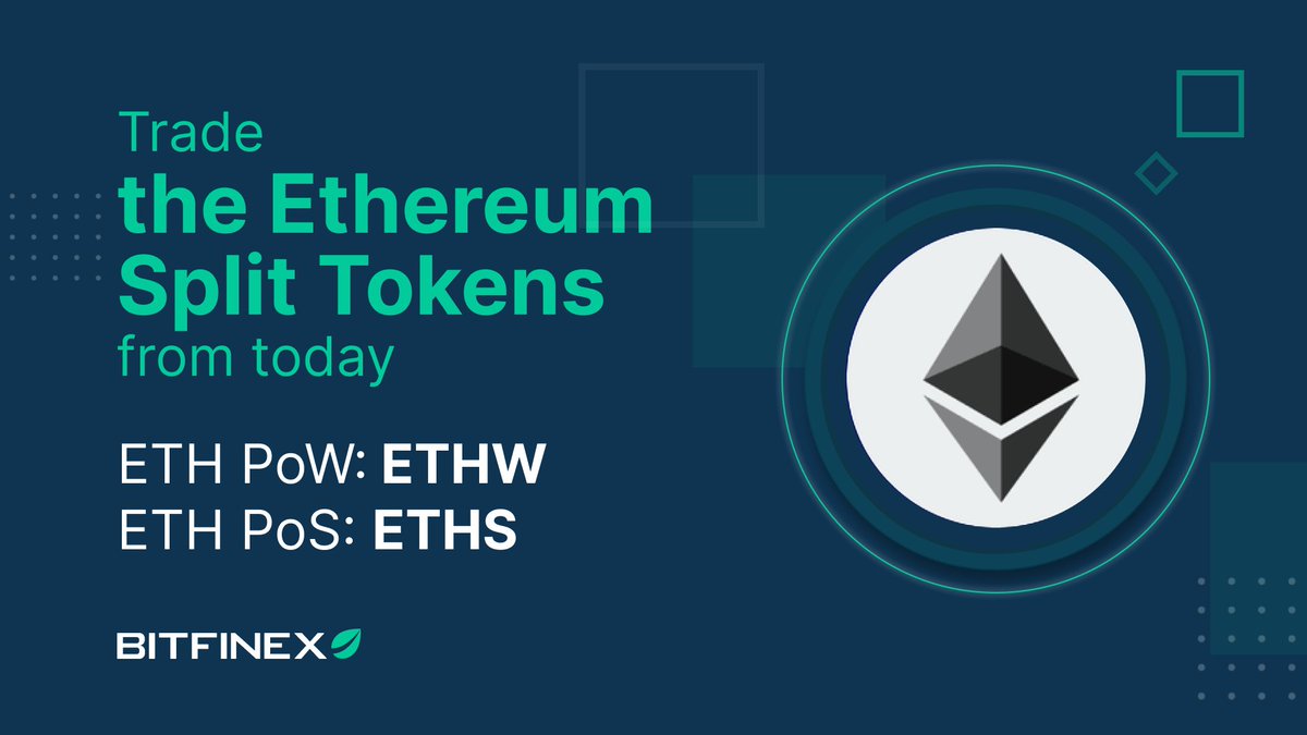 Bitfinex is introducing new Chain Split Tokens (CSTs) that will allow you  to trade on the potential Ethereum Merge ✓ Discover more details on how you  can prepare for the fork: https://t.co/Z2B44DM8tV
