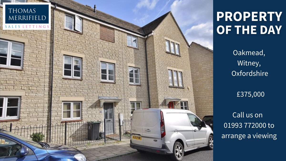 TMSalesLettings's tweet photo. WITNEY, OXFORDSHIRE

4 bedroom town house set over 3 floors, located on the popular Madley Park. Rear garden with gated parking. Find out more: https://t.co/PxChEMmhhS

#OxfordshireRealEstate #Oakmead #FamilyHome https://t.co/CpOjbObwlx