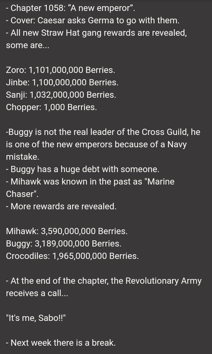 OPspoiler on Twitter "One Piece Chapter 1058 Spoiler ONEPIECE 