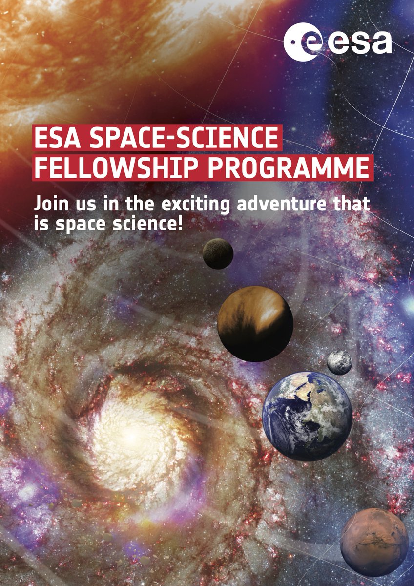 ‼️🆕: Call open for @esa Research Fellowships in Space Science 2023‼️ Are you an early career PhD scientist from an ESA Member State working in heliophysics, planetary science, astrophysics or fundamental physics? Join us! 👉 cosmos.esa.int/web/space-scie… Deadline: 19 September 2022