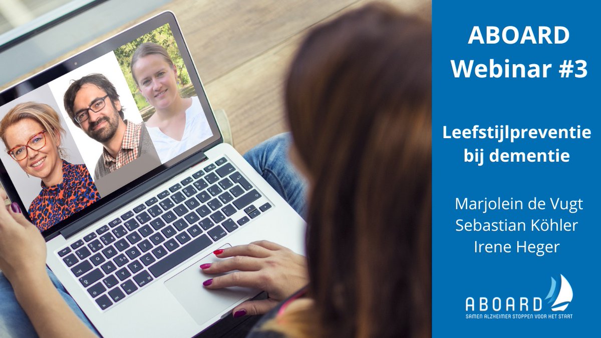AlzheimerAms's tweet photo. ๐๏ธ 16 sept van 14:00-15:00 is de volgende webinar "Alzheimer Uitgelegd" vanuit het #ABOARDproject. Meld je aan voor de webinar waarin Marjolein de Vugt, Sebastian Kรถhler en Irene Heger vertellen over #leefstijlpreventie bij #dementie. Aanmelden kan via: https://t.co/7vDyEIMI3Y https://t.co/FbaFaPO5kd