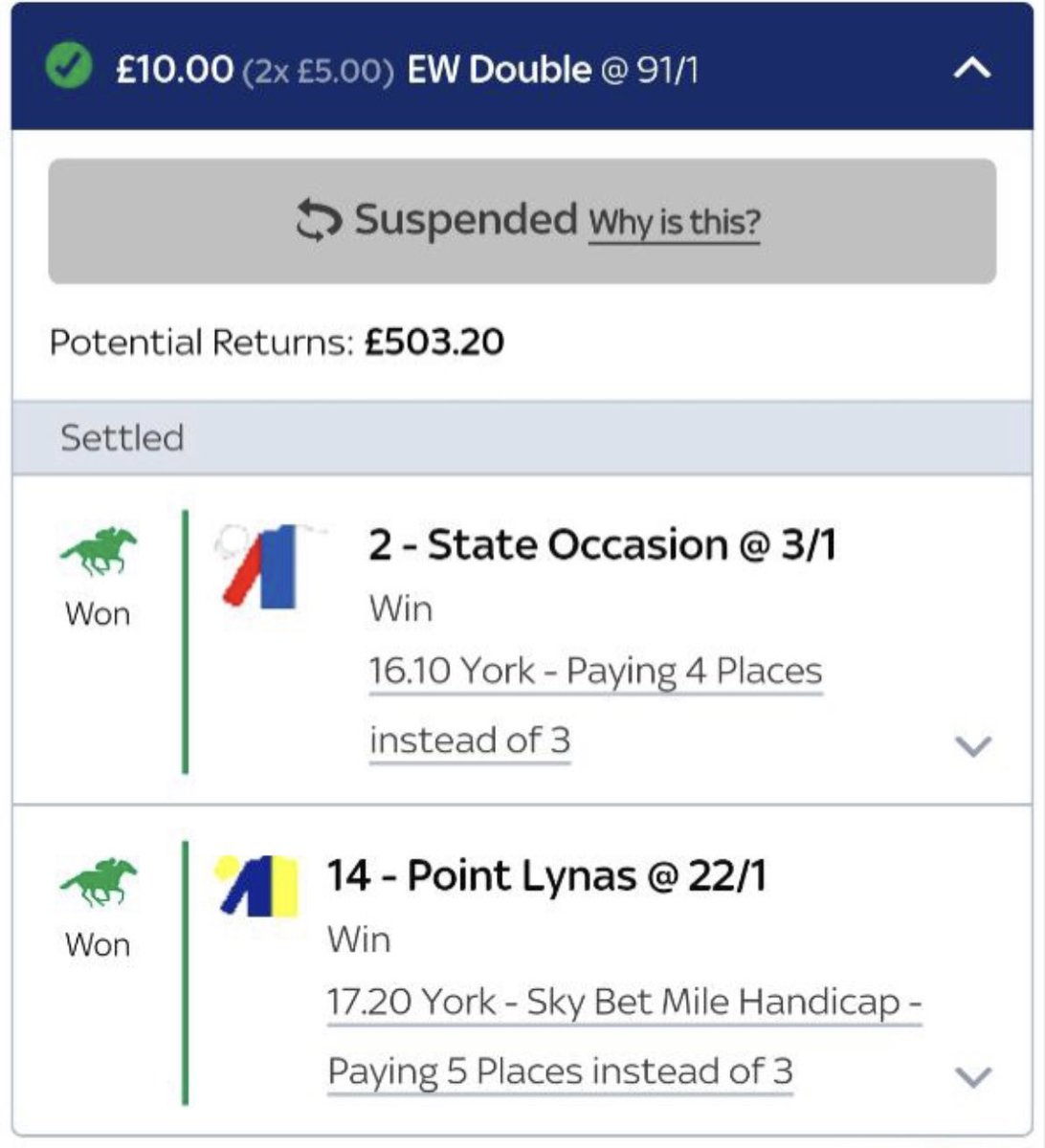 Got another at 22/1 that’s info and should go close if showing it’s ability like my last 22/1 winner Friday! 
Simply share this and message me saying done and I’ll reply!
 Make sure you are in the telegram too 🏇✅👇🏽

t.me/+c6jJ0DhyZW83Y…