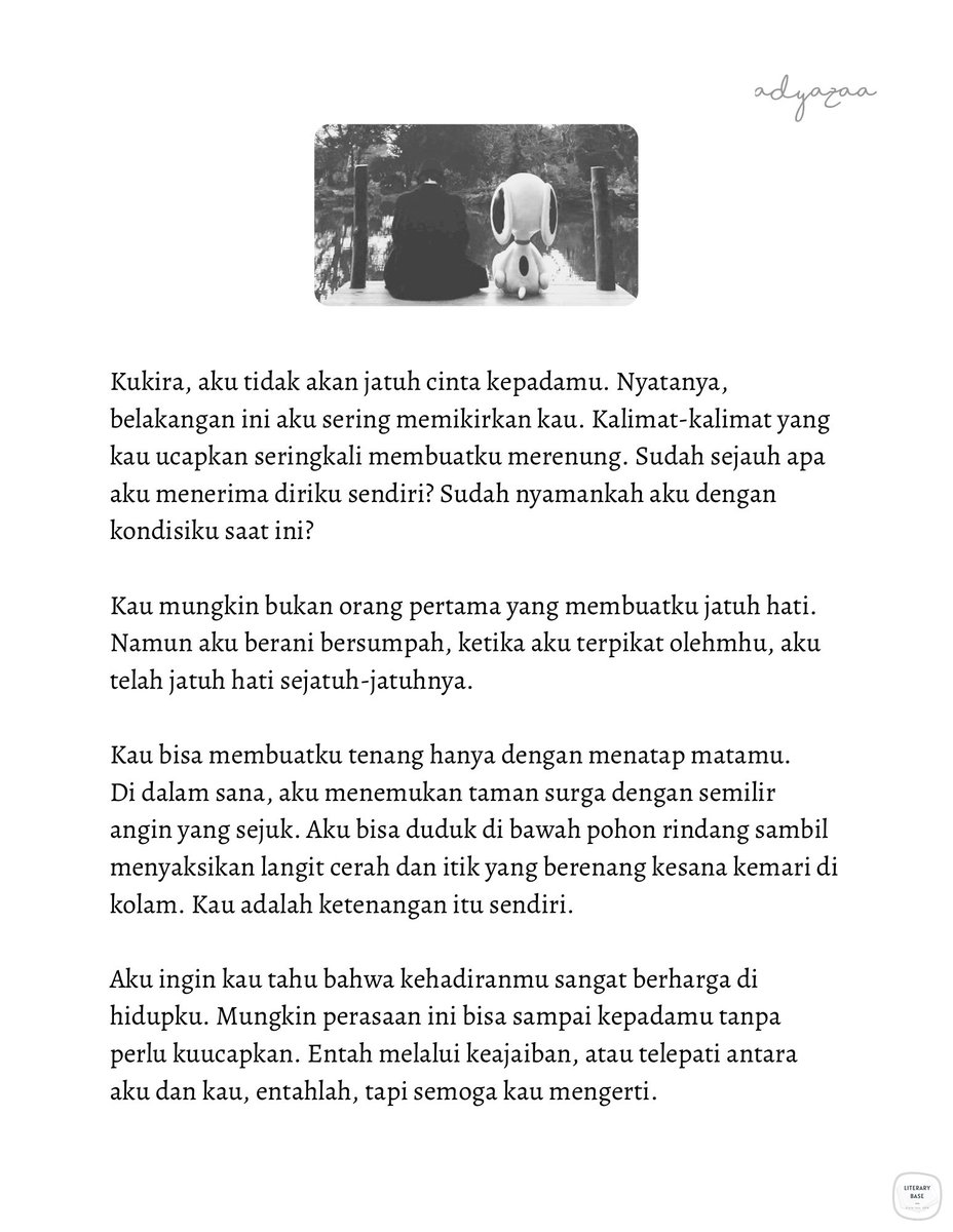 literarybase's tweet photo. —kau adalah ketenangan itu sendiri

karya https://t.co/ThR3BkCOwz