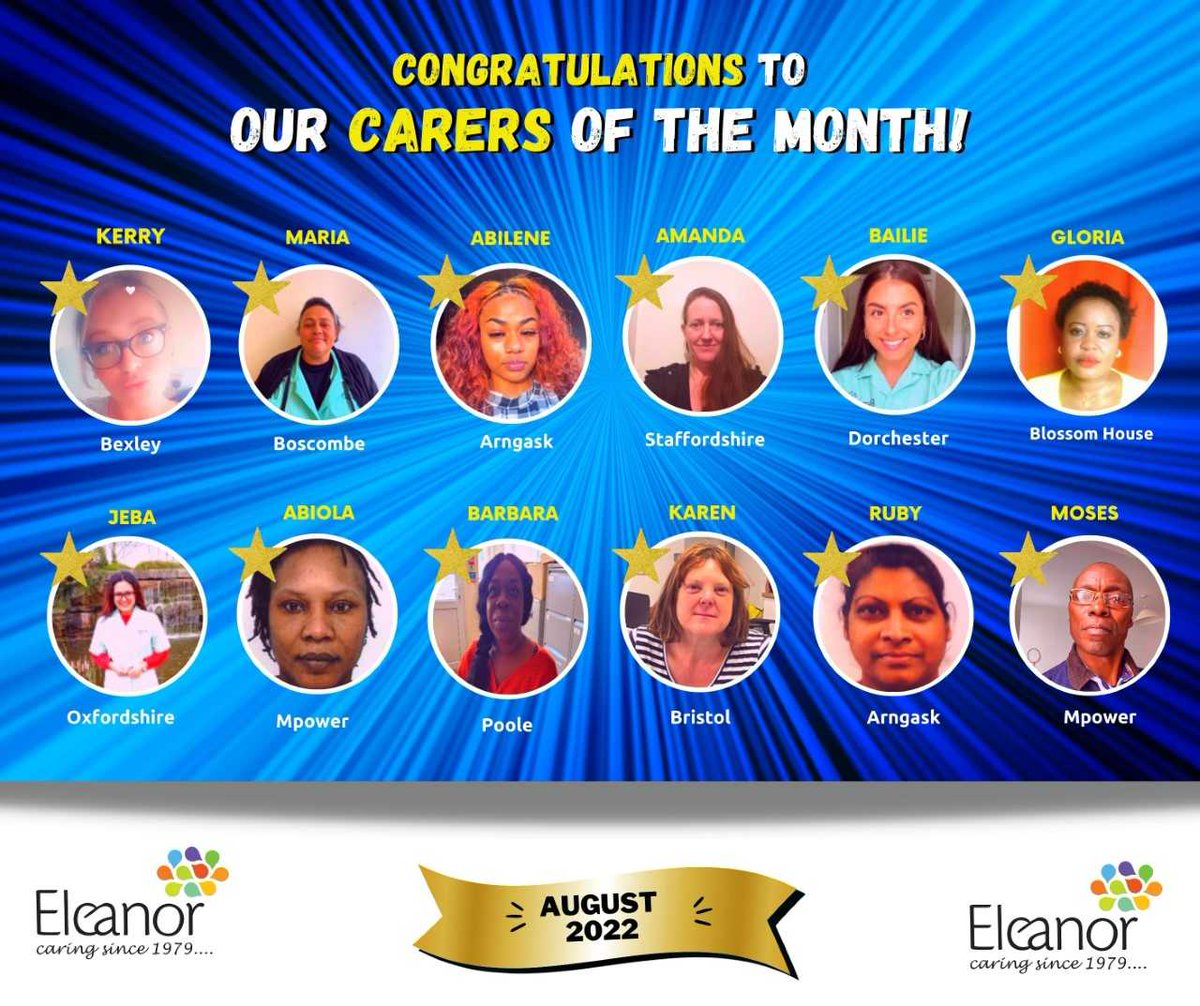 CONGRATULATIONS TO OUR CARERS OF THE MONTH OF AUGUST