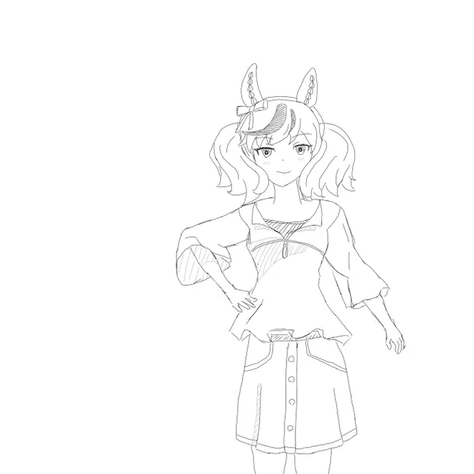 24.ちょうど1年前に今絵を描くのに使ってるタブレット貰った時遊びで落書きしてみたやつこれより昔の絵は無い 