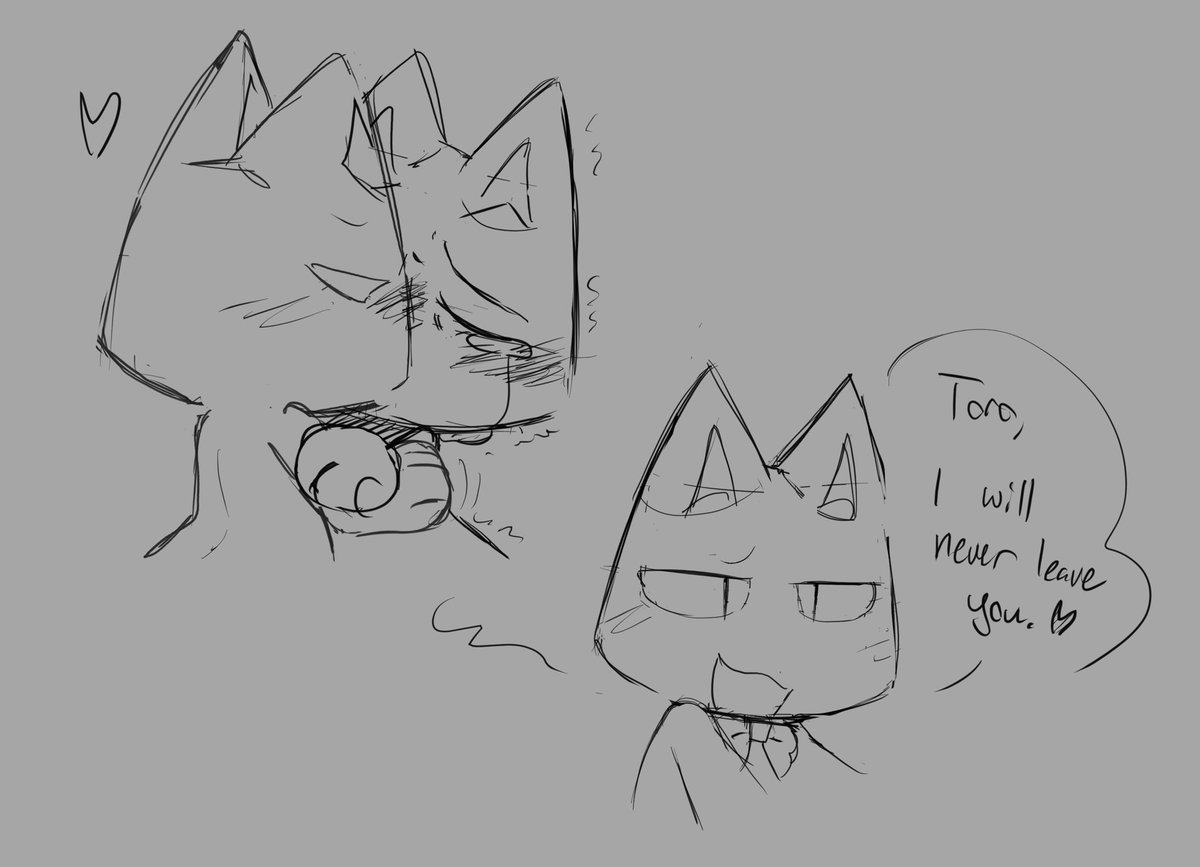 Wolfaroonii's tweet photo. I’ve been down in the dumps lately, so I’m doodling the usual gay cats https://t.co/NULO8CPhi7