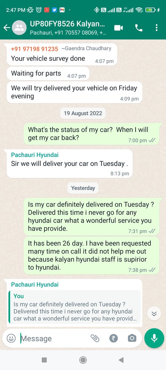 Harshwanderlust's tweet photo. @HyundaiIndia @Hyundai_Global @CRETA_WORLD .. False promise lists by manager https://t.co/bvJ8eZXNl0