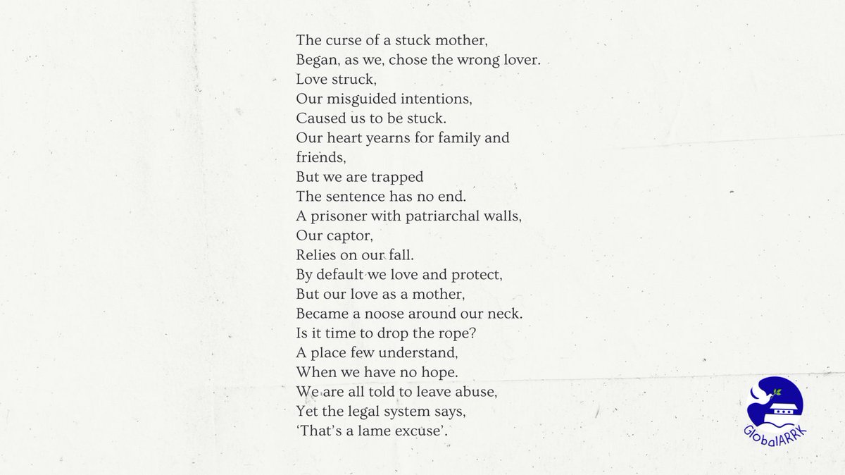 GlobalARRK's tweet photo. A beautifully written and raw poem written by #stuckparent in our GlobalARRK community capturing the struggles faced by so many like her.
Thank you for sharing.
#poem #familylaw #internationalfamilylaw #hagueconvention #childabduction #relocation #leavetoremove #mentalhealth https://t.co/WffI2Z0gcr