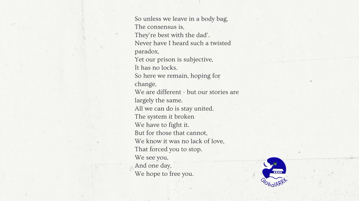 GlobalARRK's tweet photo. A beautifully written and raw poem written by #stuckparent in our GlobalARRK community capturing the struggles faced by so many like her.
Thank you for sharing.
#poem #familylaw #internationalfamilylaw #hagueconvention #childabduction #relocation #leavetoremove #mentalhealth https://t.co/WffI2Z0gcr