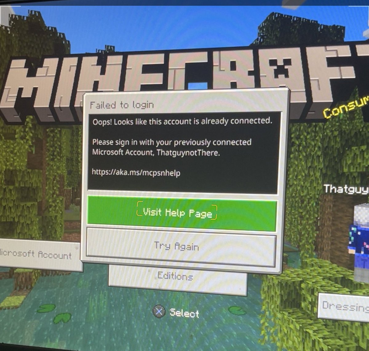 Dripler9000's tweet photo. @Minecraft  what do I do I tried making  a new one and wiping the game it doesn’t work https://t.co/rTqU2skp27