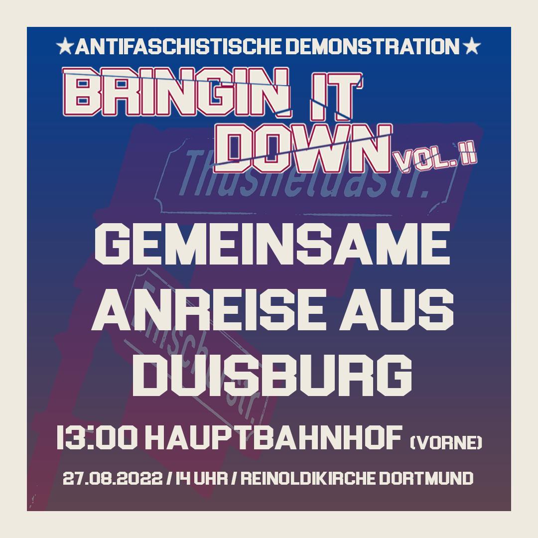 antifafirstaid's tweet photo. Jetzt auch mit Sharepic: gemeinsame Anreise von #Duisburg nach #Dortmund zu #do2708 #bringinitdown https://t.co/29MmWA5ake