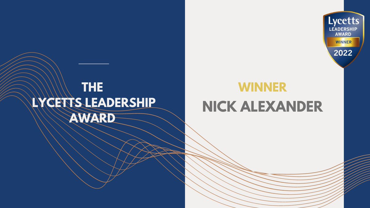The winner of the 2022 Lycetts Leadership Award is Nick Alexander 🏆 

Congratulations to Nick and the whole team at <a href="/kinneston/">Nick Alexander</a>! 🎉🎉🎉

#LycettsAwards #LycettsLeadershipAward