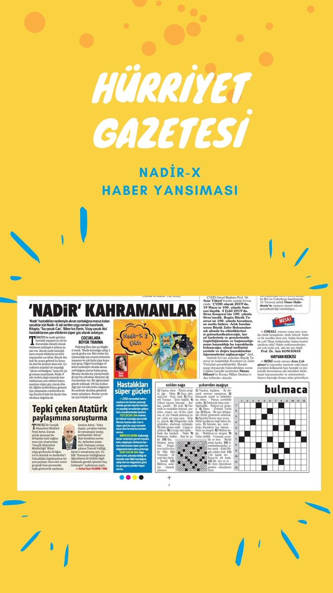 Nadir-X 2 kitabımızın basın yansımaları devam ediyor. Hürriyet Gazetesi'nden değerli sağlık muhabiri <a href="/buseozelll/">buse özel</a>  'de haberimize yer verdi.