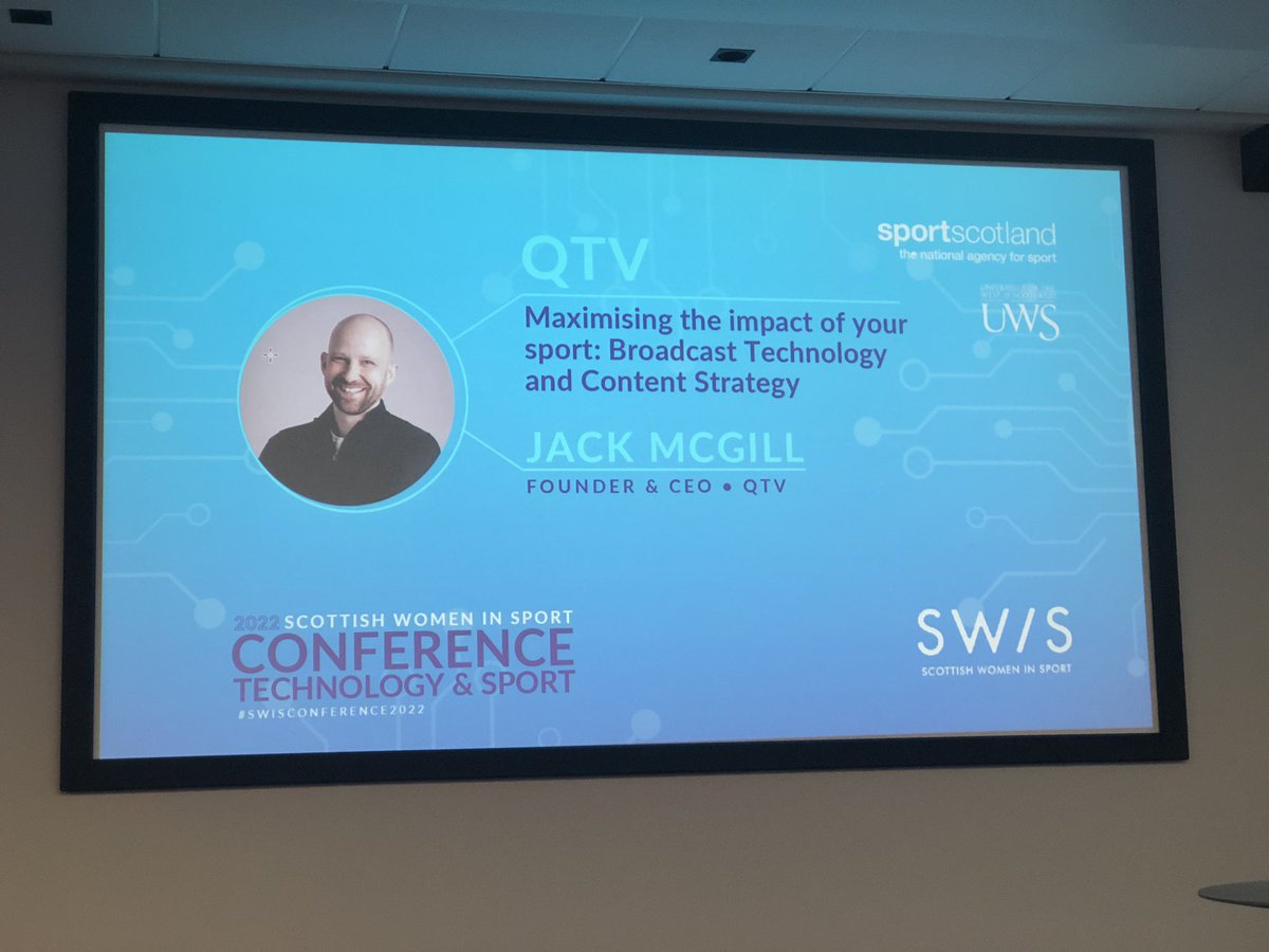 ScotWomenSport's tweet photo. We hear now from founder and CEO of @QTV_Sports @QTVjack #JackMcGill on the importance of content, strategy and using this effectively for your business. Great to have you back with us, Jack!
#technologyandsport #tech #sport #SWIS ππ https://t.co/BvqJsLecPV