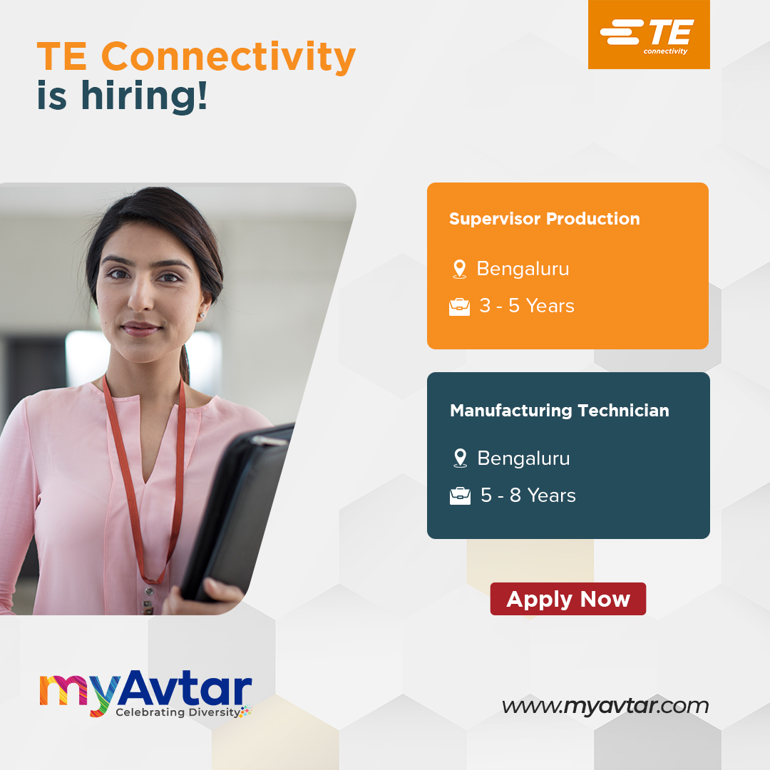 myavtarjobs's tweet photo. Women professionals!
@TEConnectivity is hiring!
Apply for the roles of:
1) Supervisor Production
2) Manufacturing Technician
To browse and apply, click on: https://t.co/Lba89bBebn
#Jobs #JobsInIndia #JobsInBengaluru #WomenProfessionals #WomenAtWork #LifeAtTE #TEConnectivity https://t.co/lOPoa1YpTk