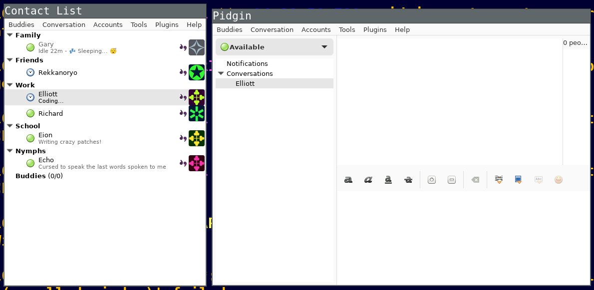 Pidgin Instant Messenger (@impidgin) on Twitter photo After a ton of work most of it from <a href="/QuLogic/">Elliott Sales de Andrade</a> we have the Pidgin 3 development tree running in GTK4!! There's still a ton of work to do to yet, but after 6+ months of work, it compiles and runs!! After a ton of work most of it from <a href="/QuLogic/">Elliott Sales de Andrade</a> we have the Pidgin 3 development tree running in GTK4!! There's still a ton of work to do to yet, but after 6+ months of work, it compiles and runs!!