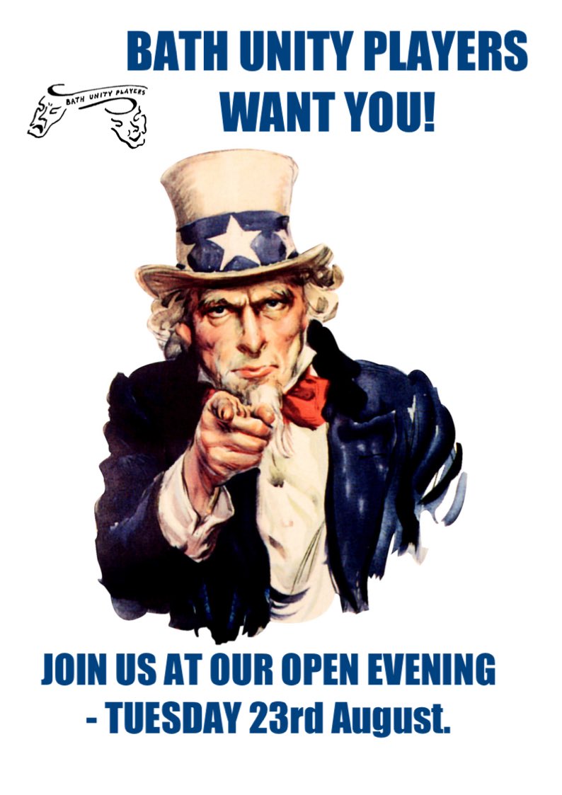BathUnityPlayer's tweet image. TONIGHTS THE NIGHT!! 🤩🤩

Come along to our Open Evening tonight at 7:30 if you’re interested in joining us! We’re very excited to meet you all! 🎭