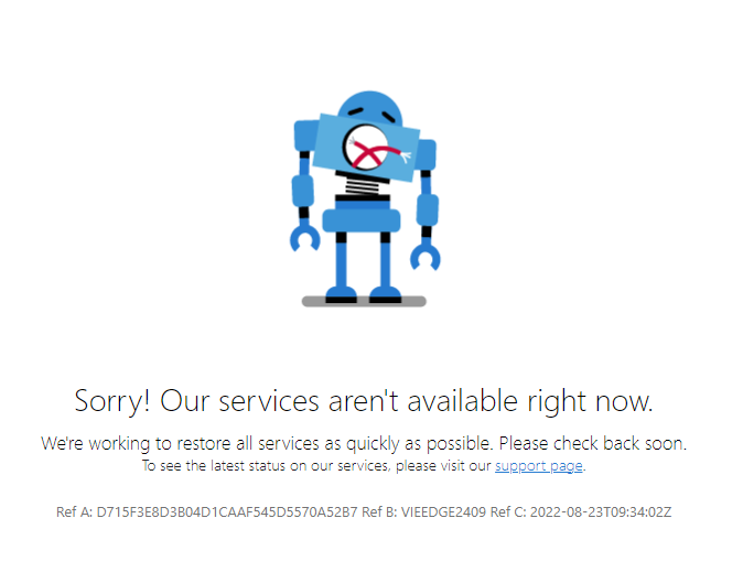 CWilfing's tweet photo. @AzureDevOps  is it just me, or is the site down and your status page says everything ok? https://t.co/SF8WdXGFGR