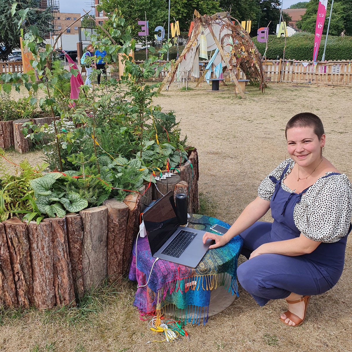 Spectra_Arts's tweet photo. The magnificent @lisfranklina all set up and ready to get you chatting with the beautiful plants at Abundance. Come one down! 
#b2022festival #MoreThanAHospital @CreativeBCuk @MidlandMetUH @birminghamcg22 https://t.co/D8XgfGrINK