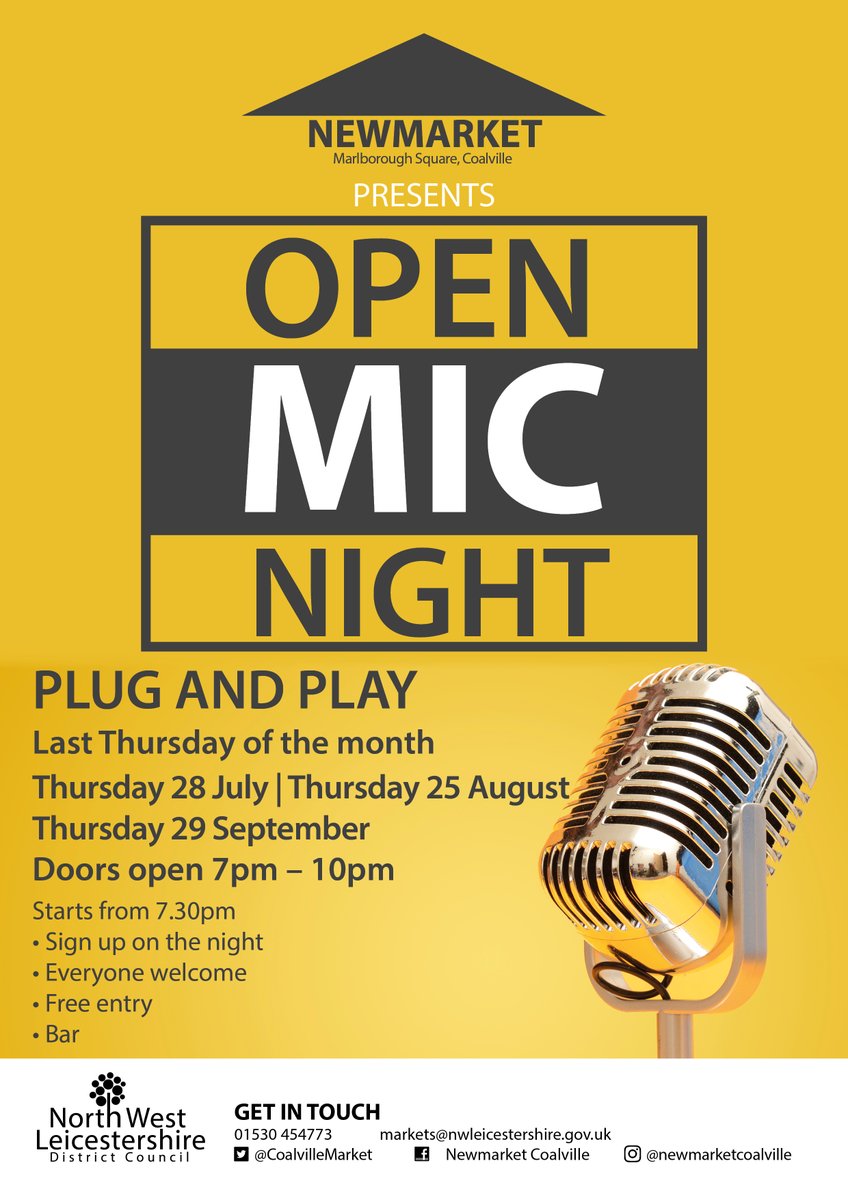 Don’t forget, open mic night is back this Thursday (25 August). 🎙

No need to sign up – just turn up on the night.

Doors open 7pm.

If you can't make this one, don't worry. The next open mic night will take place on Thursday 29 September.