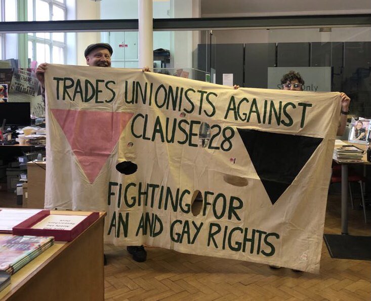 HUGE thanks to an amazing depositor who this morning brought in this treasure for #LGBTQ+ #archives <a href="/BishopsgateInst/">Bishopsgate Institute</a>. Modelled by Yours Truly &amp; <a href="/mayday1984/">rachel smith</a>