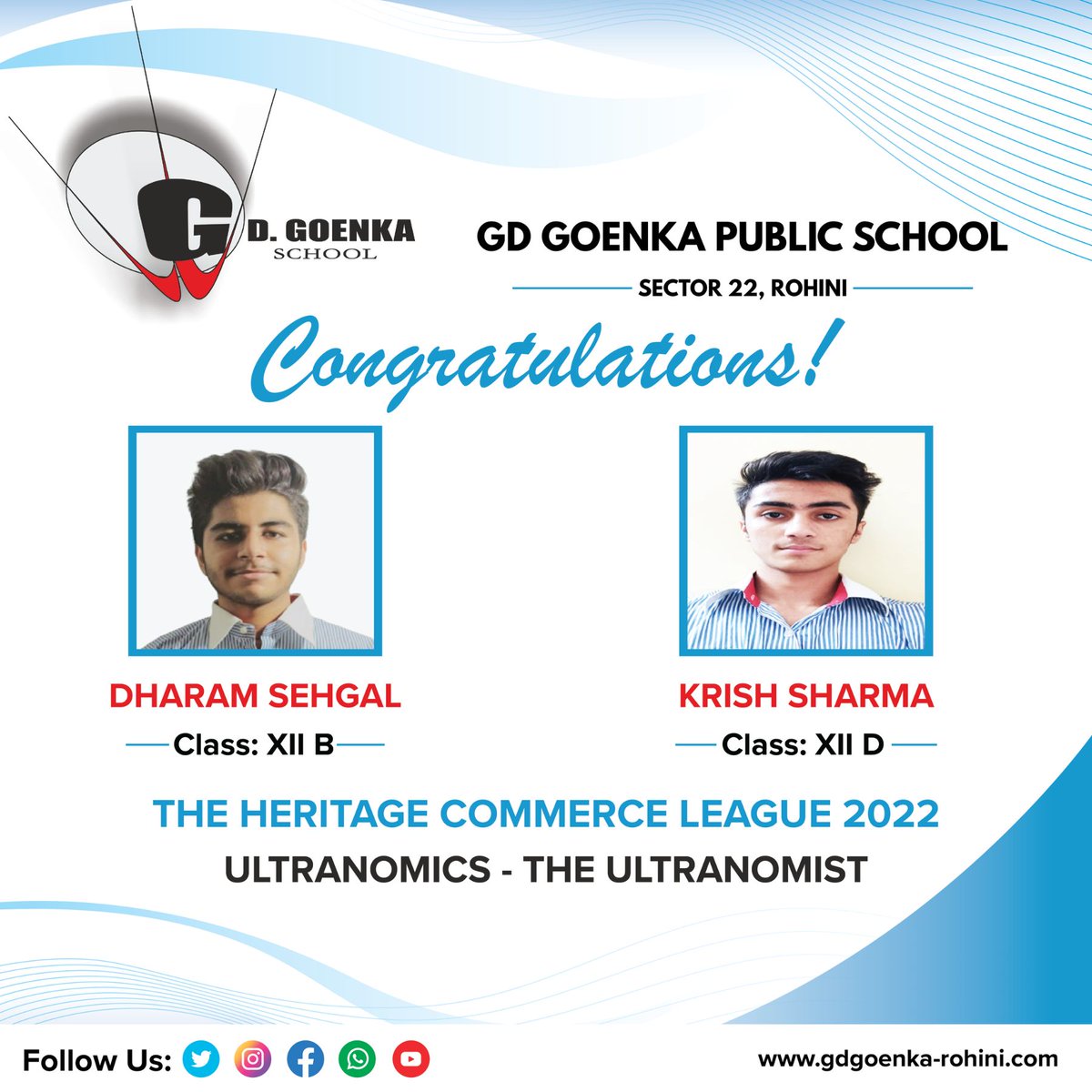 GdRohini's tweet photo. Traversing the path to success, Goenkans prove their merit in the online and offline events organised by The Heritage Commerce League 2022, The Heritage School on 18 August 2022.
#congratulations #studenttalent #competitionspirit #interschoolcompetition #gdgoenkarohini #GDGPS22 https://t.co/UF5ufkz5ZD