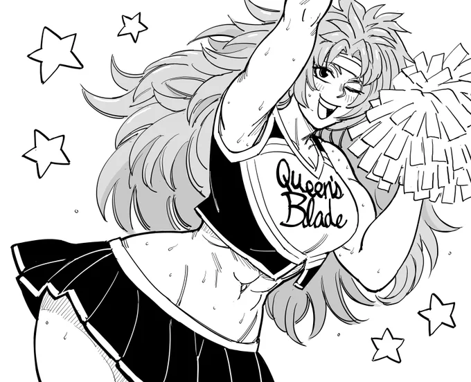 Patreon request for Queen's Blade in a cheerleader costume.
I'm gonna be honest. 
You know the Hentai trope, where the girl wears a cheerleader outfit and rides the guy cowgirl while cheering on his dick and providing his boner with motivational support? 
I don't like that. 