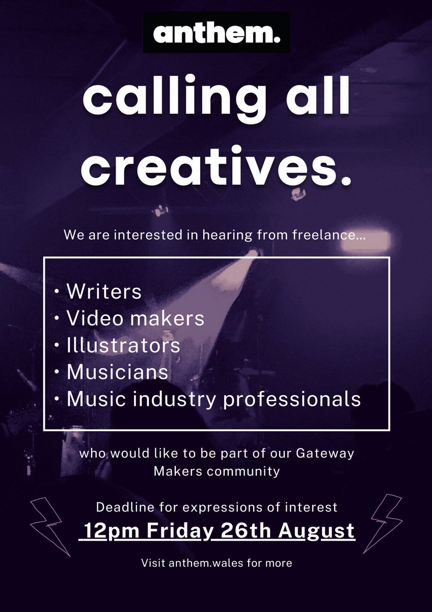 Anthem_Cymru's tweet image. Opportunities for creatives?! 

We’re is seeking expressions of interest from curators and creators based in Wales! 🏴󠁧󠁢󠁷󠁬󠁳󠁿

Apply / Info 👇

bit.ly/3pl6jjM