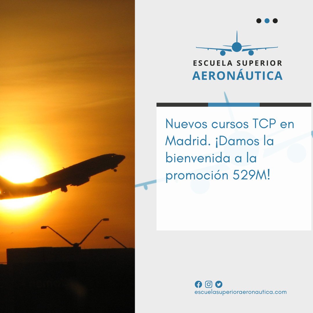 ESA_Madrid's tweet photo. Nuevos #cursosTCP en #Madrid. ¡Damos la #bienvenida a la promoción #529M!

https://t.co/K7heGLQ6gK

#avion #empleo #cursostcp #nosvemosvolando https://t.co/XqoJoSLc8S
