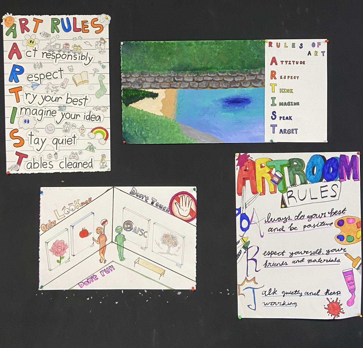 aiscvisualarts's tweet image. #AISCMiddleschool started this academic year by creating posters depicting the art room rules and procedures. Students selected the rules, brainstormed and collaborated as groups for this project.#AISCIntheclassroom #AISCCommunity #AISCLearner