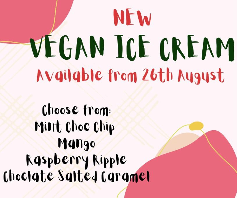 Great news! The Kool Guys have just launched a new range of vegan ice cream!

Flavours include:
🍦 Mint choc chip
🍦 Mango 
🍦 Raspberry ripple
🍦 Chocolate salted caramel

Pop down from Friday 26 August to give it a try!