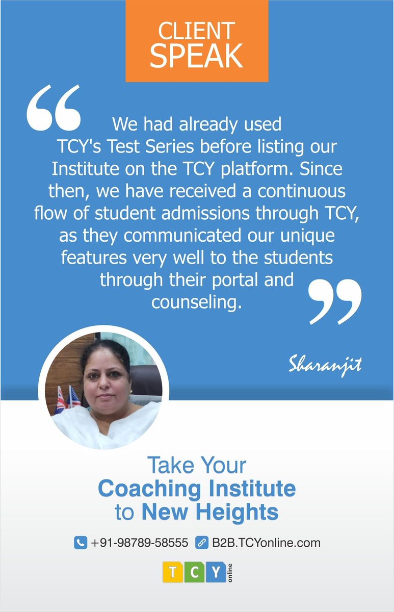 tcyspeak's tweet photo. Better Results; hence More Students
#TestPreparation #CoachingInstitutes #TCY #TCYplatform
Know More: https://t.co/EQkFoeYyBu https://t.co/zh9f3RPGco
