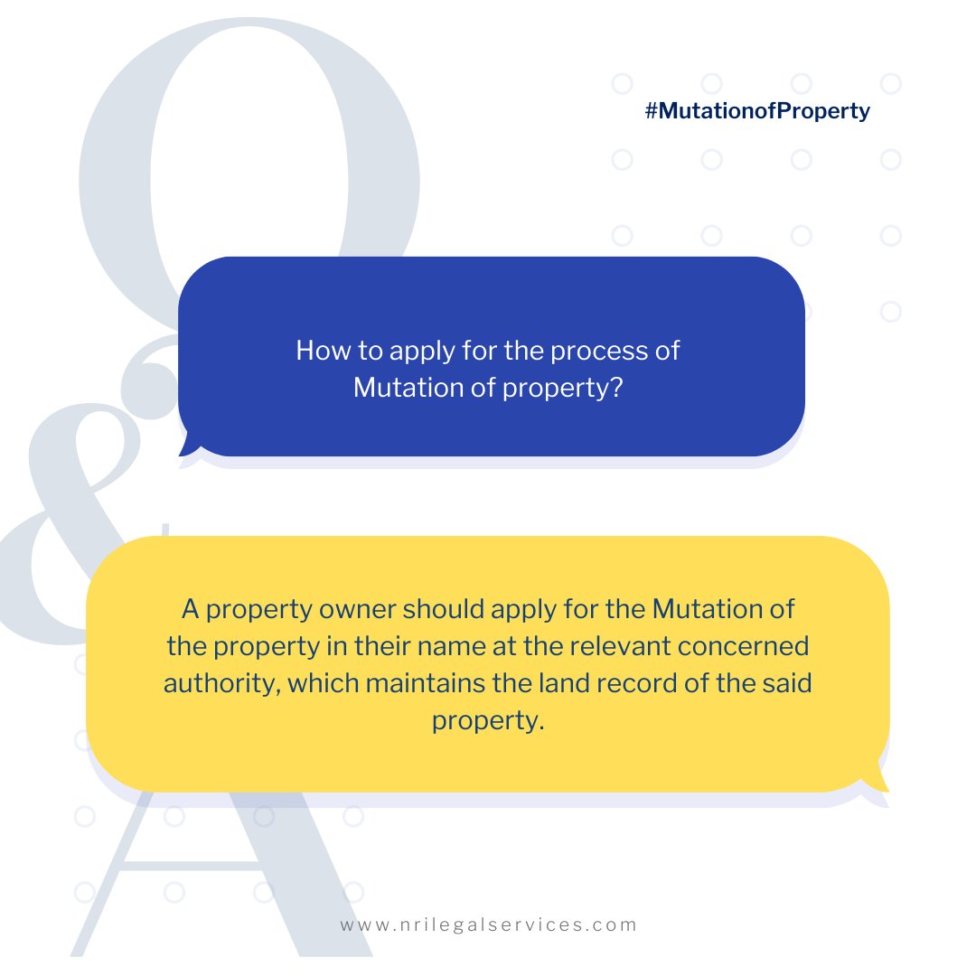 NRILegal's tweet photo. Do you know the facts pertaining to Mutation Of Property. Get all the answers about mutation of property here.
Read more: https://t.co/v3IBS9lM0s
#MutationofProperty #TransferofProperty #OwnershipTransfer #FAQs #PropertyinIndia #NRI #India #NRILegalServices #LawFirm https://t.co/I4iNmXucc9